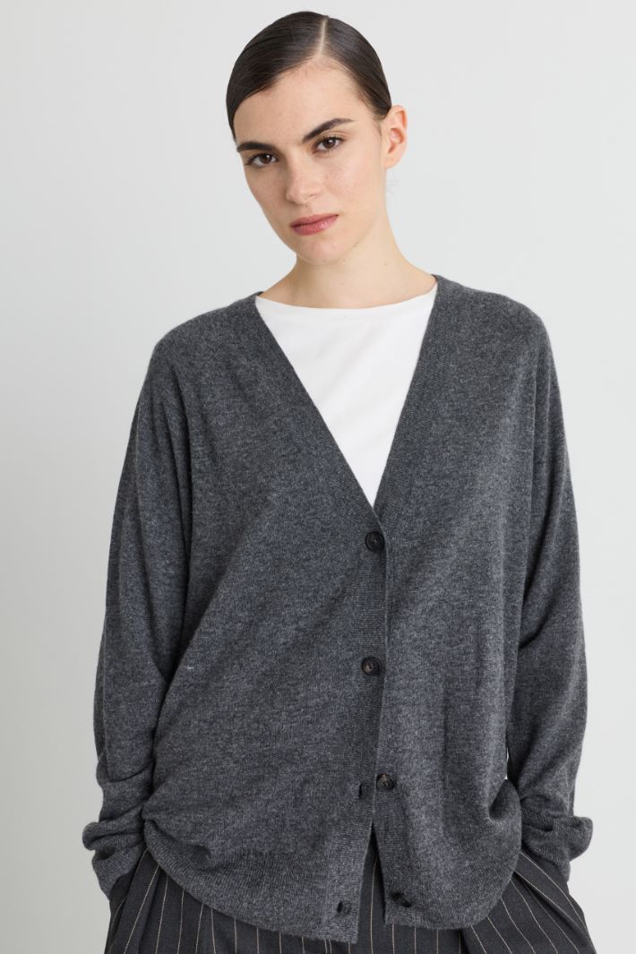 Cardigan oversize à boutons - GRIS - Intrend - 2