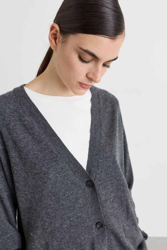 Cardigan oversize à boutons - GRIS - Intrend - 3