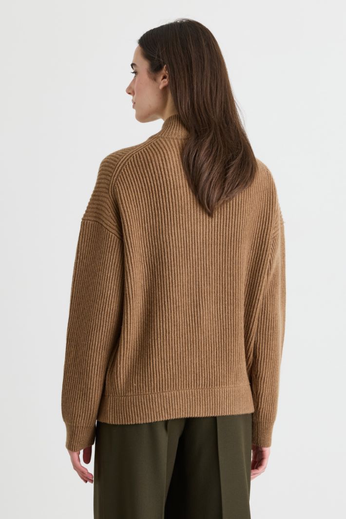 Cardigan esprit bomber - MARRON - Intrend - 4