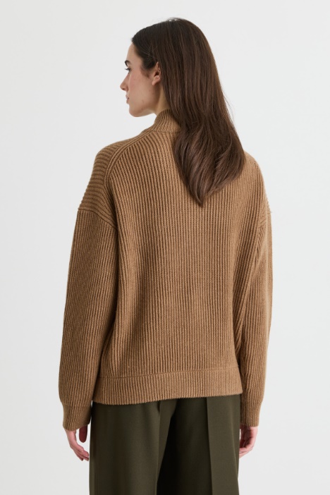 Cardigan stile bomber in lana e cashmere