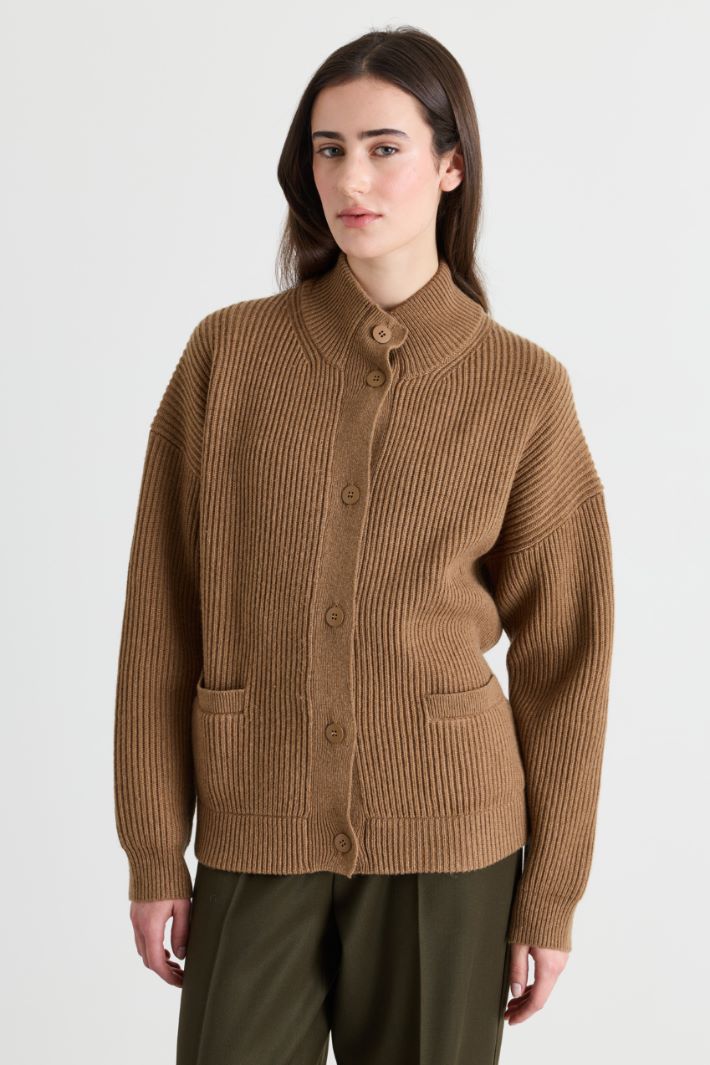 Cardigan esprit bomber - MARRON - Intrend - 2