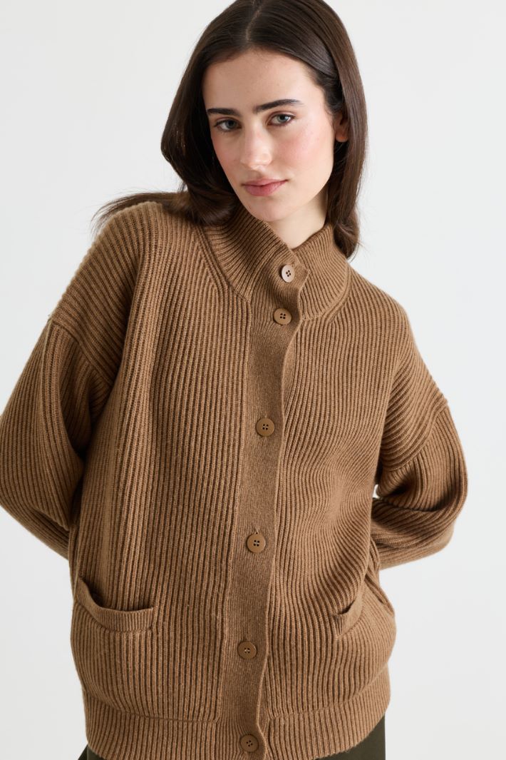 Cardigan esprit bomber - MARRON - Intrend - 3