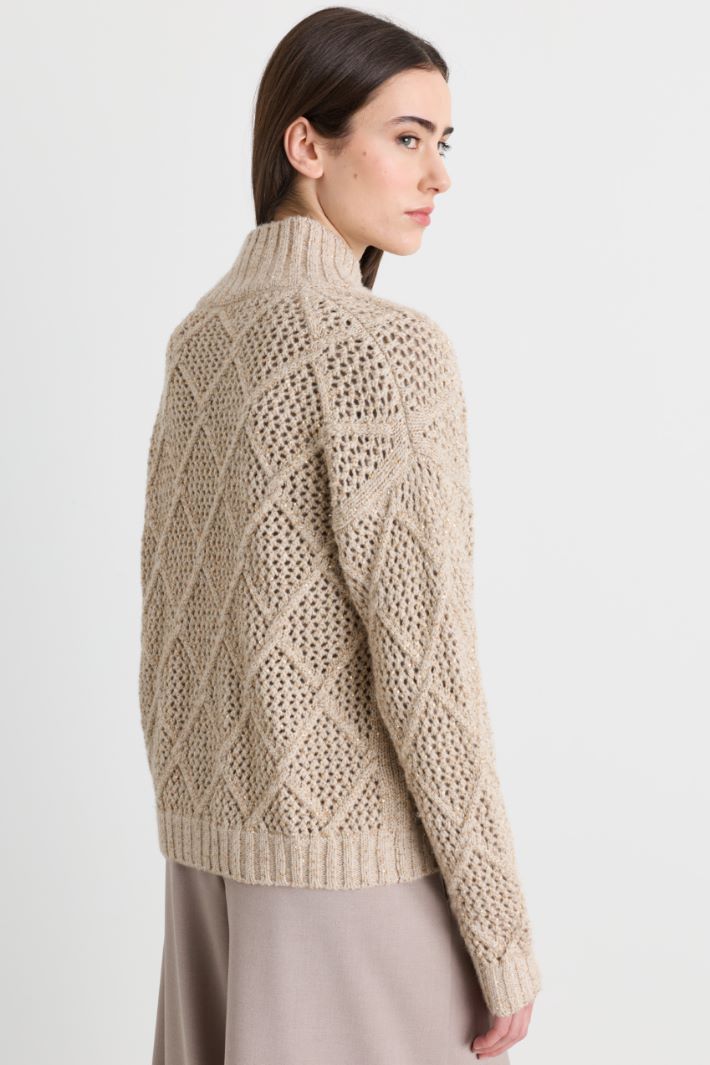 Cardigan mit Pailletten - BEIGE - Intrend - 4