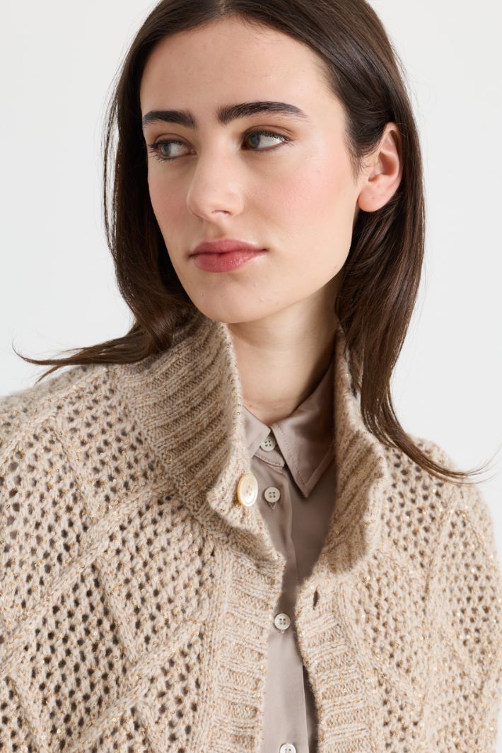 Cardigan mit Pailletten - BEIGE - Intrend - 3
