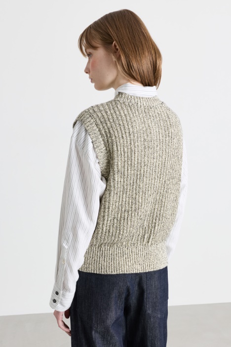 Gilet in cotone moulinè a coste