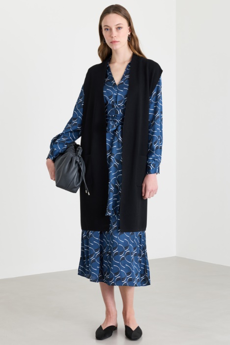 Gilet lungo con cintura - Intrend