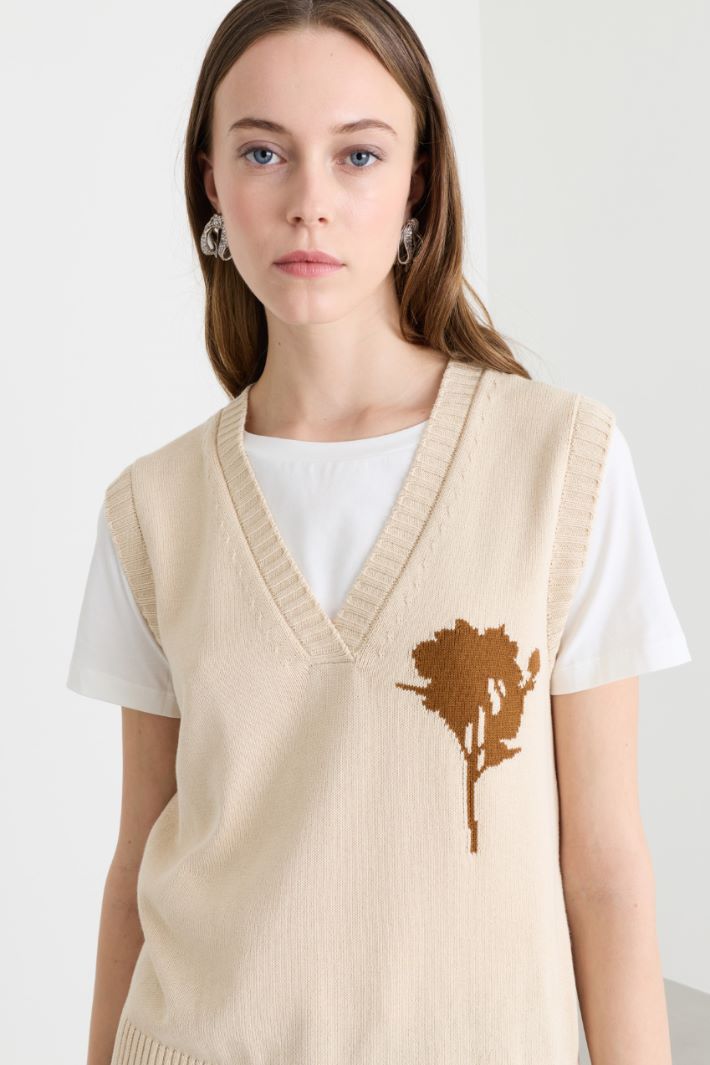 Weste mit Intarsienmuster - BEIGE BRAUN - Intrend - 3