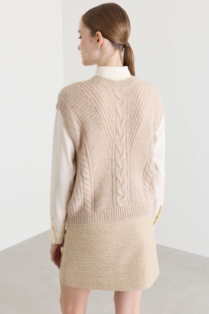 Zopfstrick-Weste - BEIGE - Intrend - 4