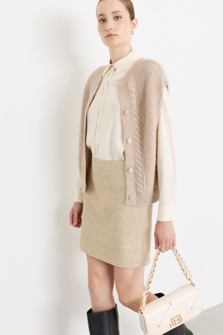 Zopfstrick-Weste - BEIGE - Intrend - 2