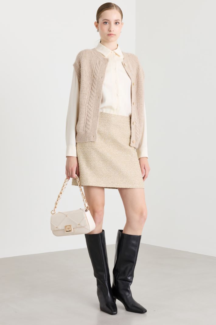 Zopfstrick-Weste - BEIGE - Intrend
