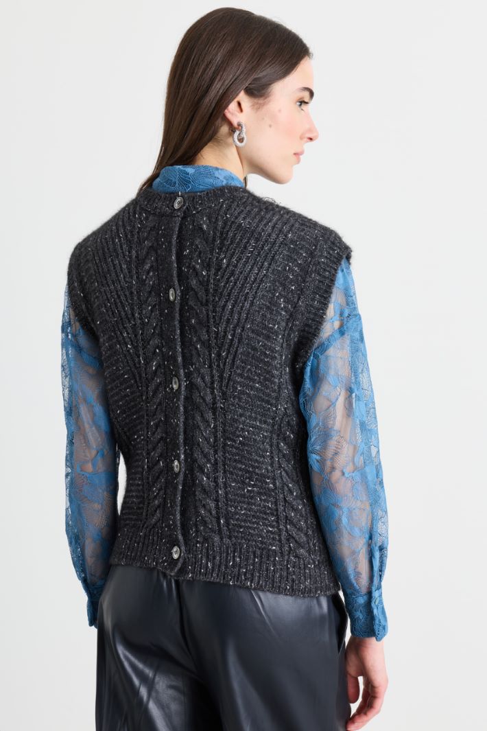Zopfstrick-Weste - GRAU - Intrend - 4