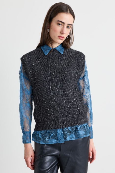 Cable-knit vest - Intrend
