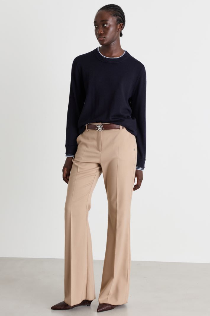 Double-Trim Jumper - BLUE - Intrend