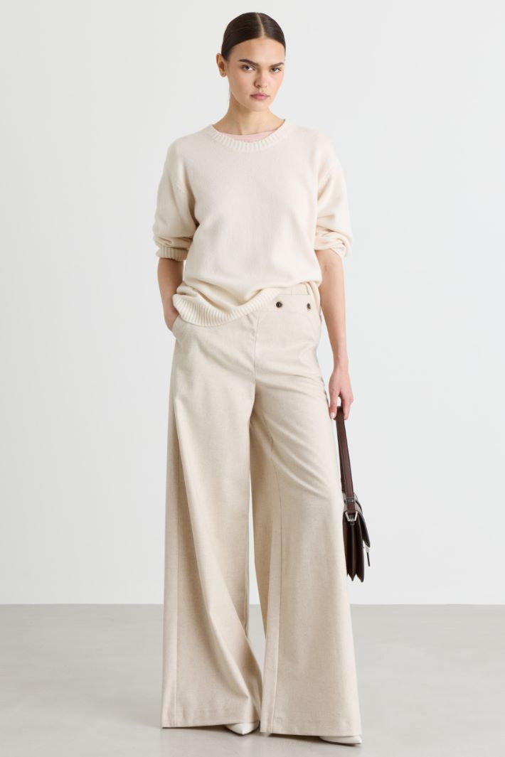 Oversized long-sleeved jumper - WHITE - Intrend