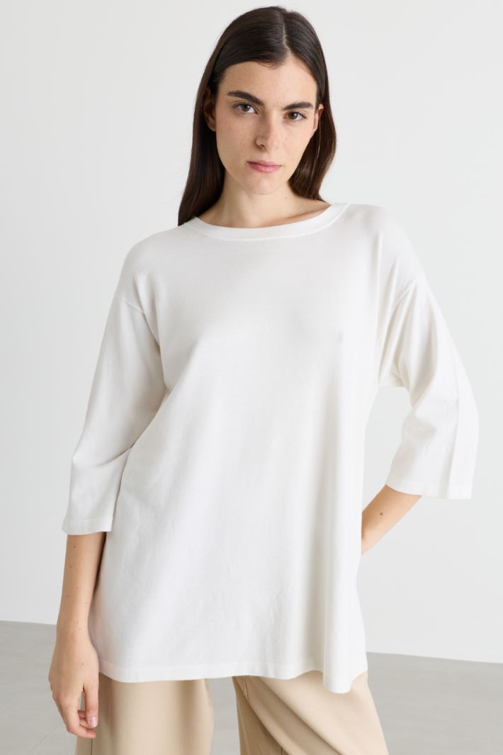 Loose-fit jumper - WHITE - Intrend - 2