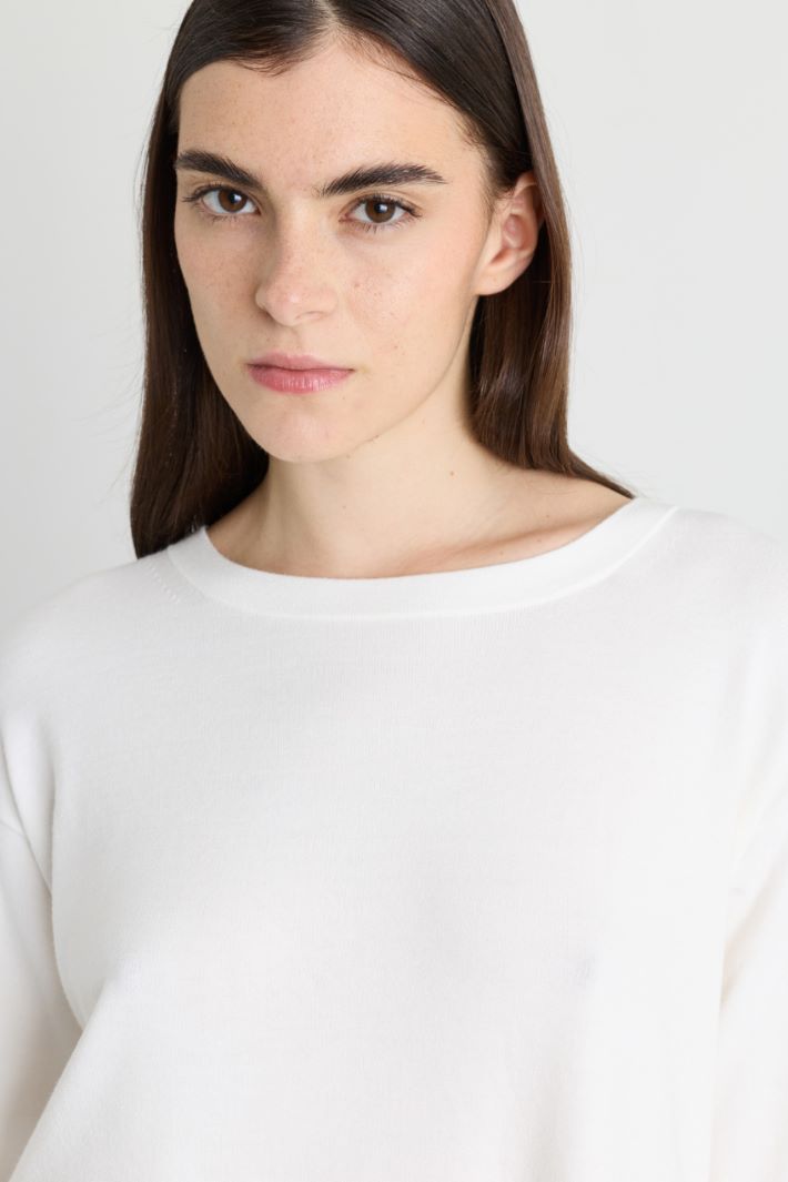 Loose-fit jumper - WHITE - Intrend - 3