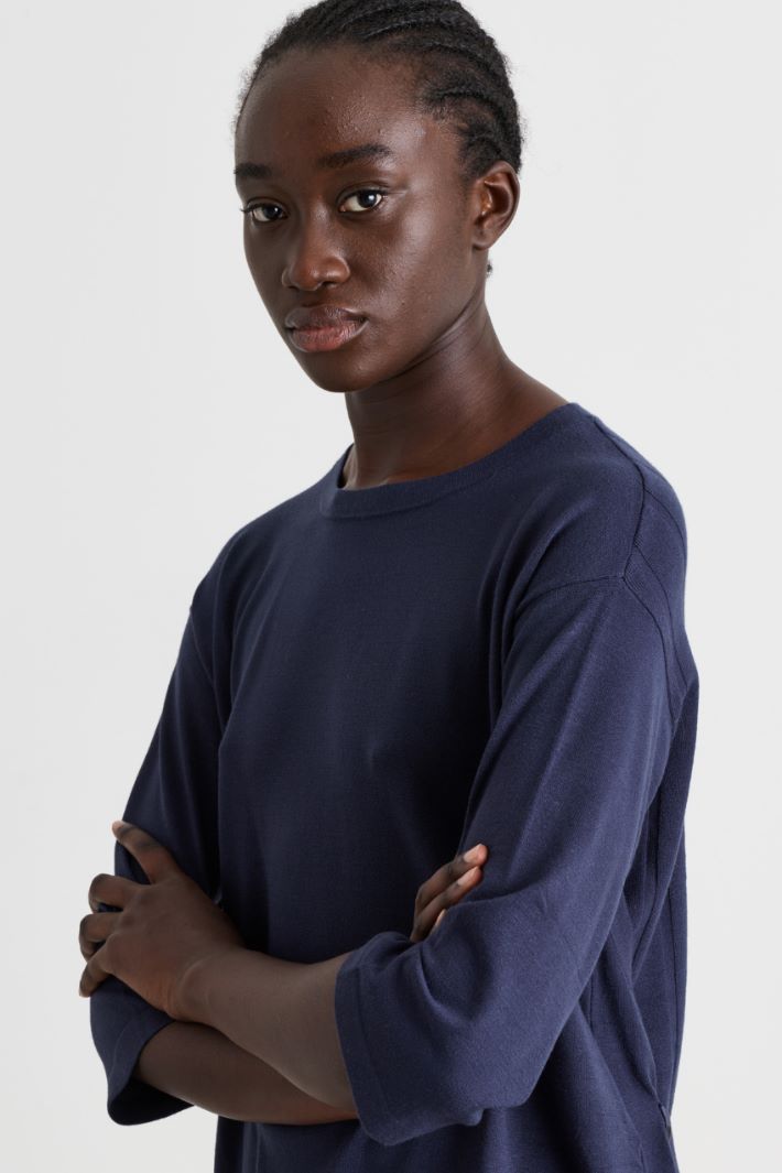 Loose-fit jumper - BLUE - Intrend - 3