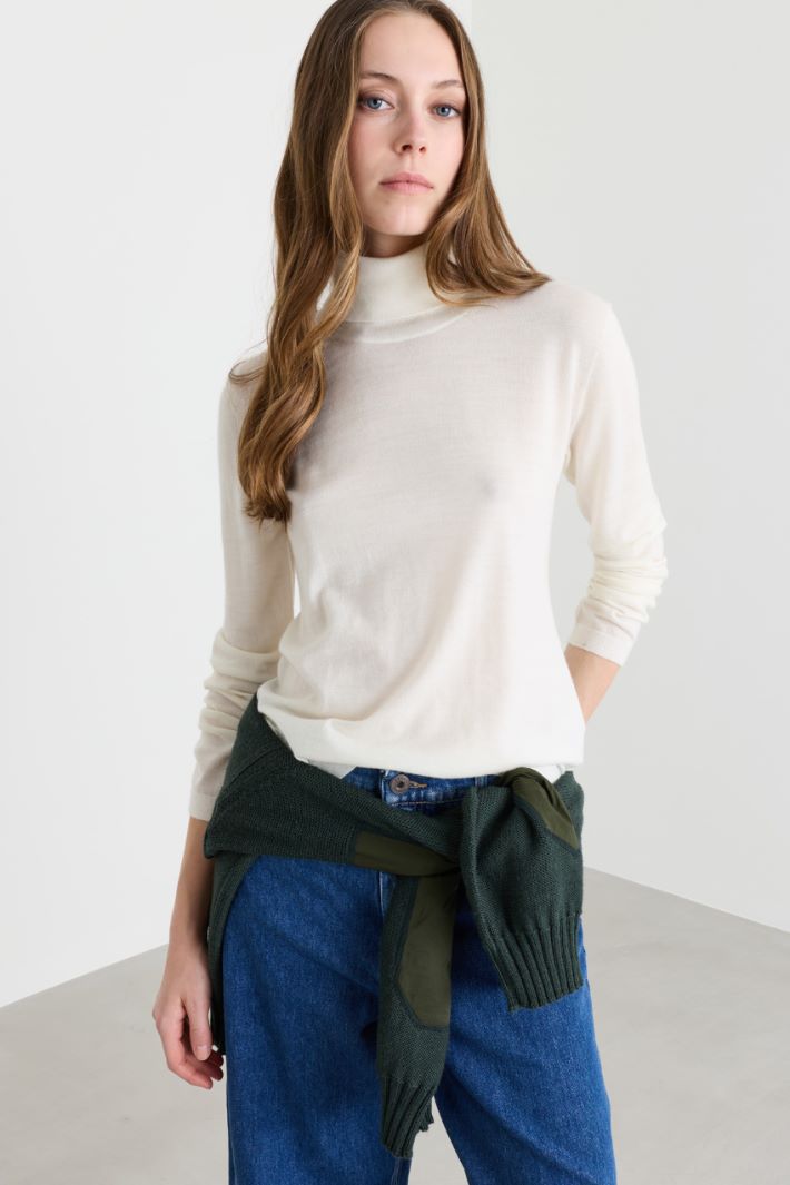 Maglia dolcevita - BIANCO - Intrend - 2