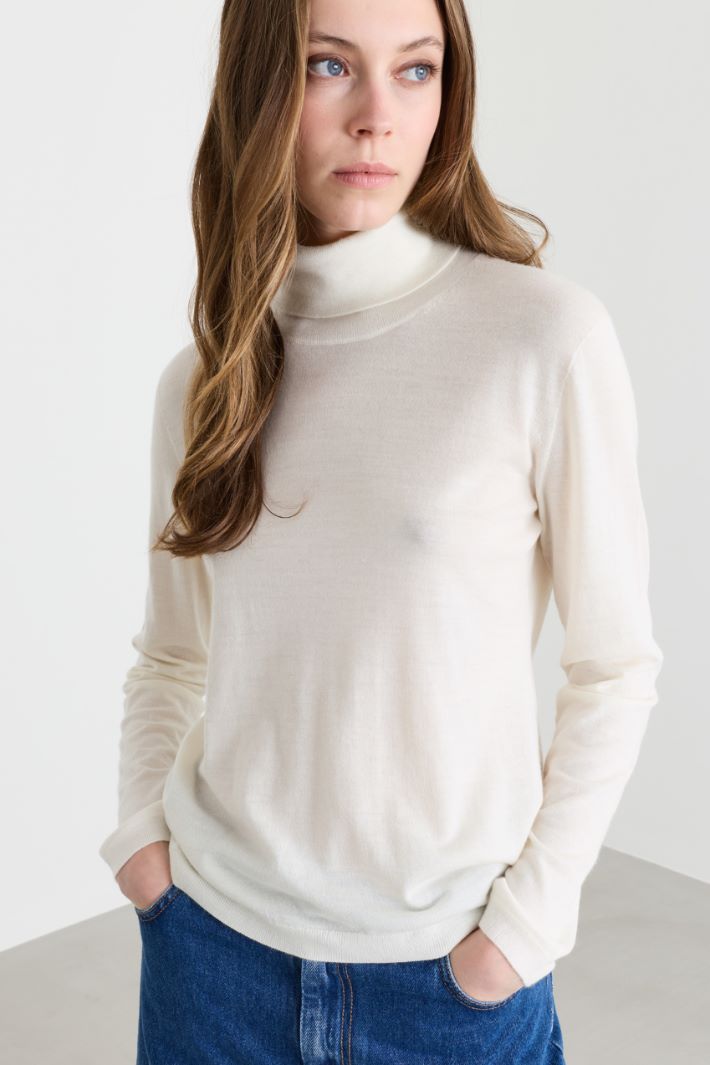 Maglia dolcevita - BIANCO - Intrend - 3
