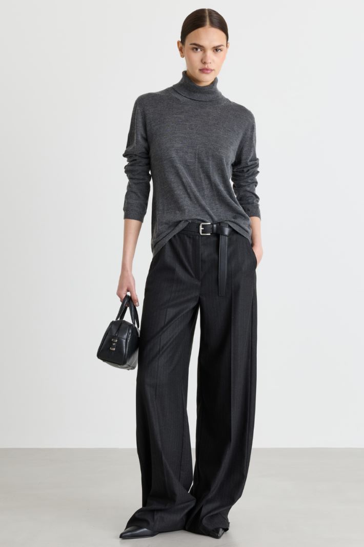Rollkragenpullover - GRAU - Intrend