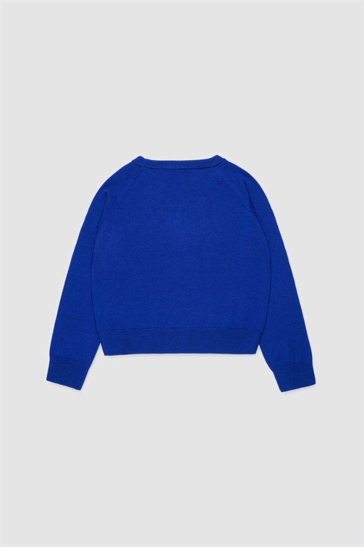 Maglia girocollo con ricamo - BLU - Intrend - 2