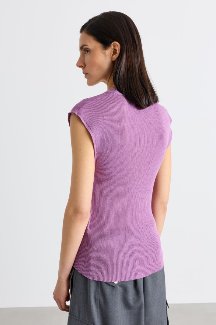 Top con dettagli a costine - VIOLA - Intrend - 4