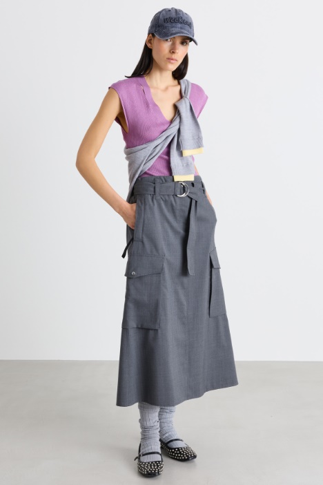 Top mit Rippstrick-Details - Intrend