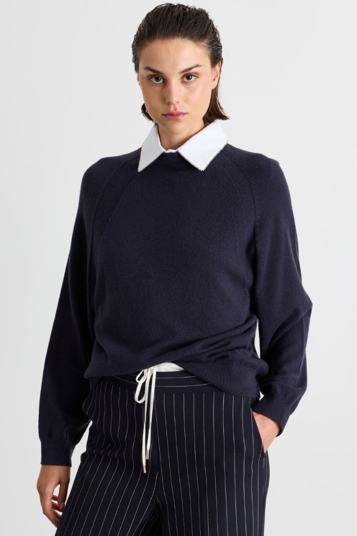 Maglia con collo a cratere - BLU - Intrend - 2