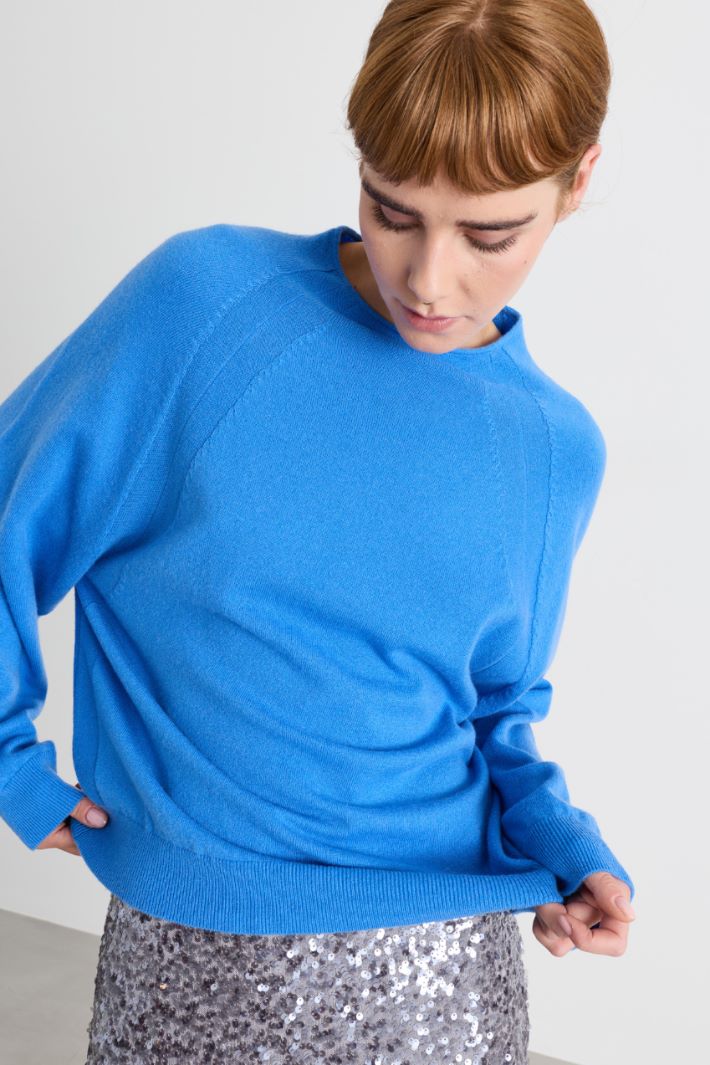Maglia con collo a cratere - AZZURRO - Intrend - 3