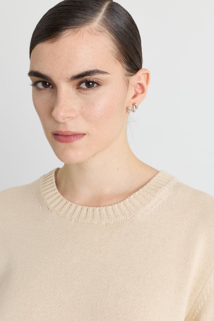 Strickpullover mit Kontrastintarsie - BEIGE BRAUN - Intrend - 3