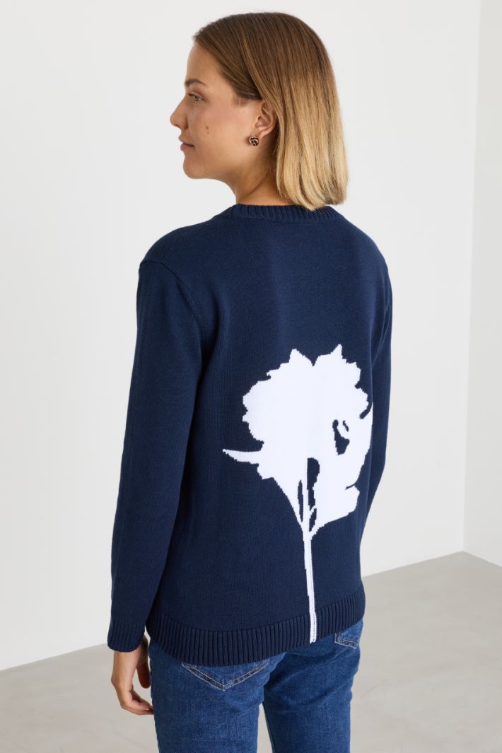 Maglia con intarsio a contrasto - BLU - Intrend - 4