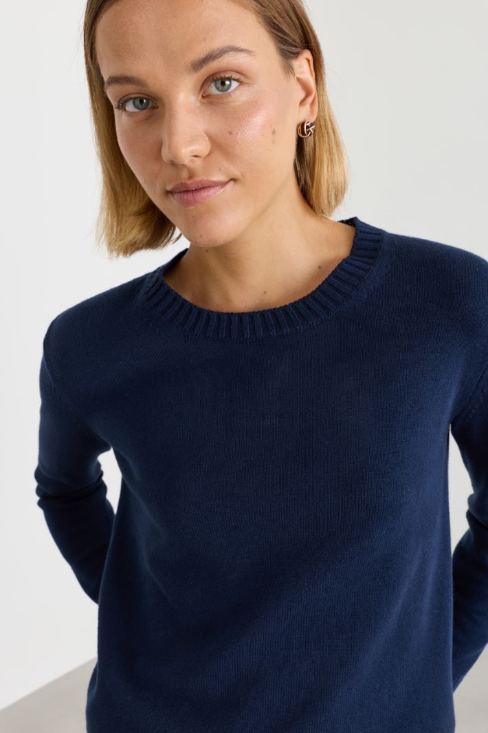 Maglia con intarsio a contrasto - BLU - Intrend - 3
