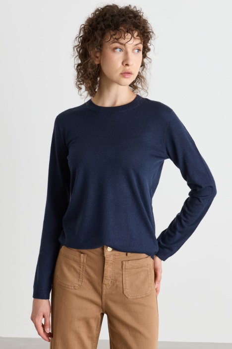 Maglia girocollo in filato rasato - Intrend