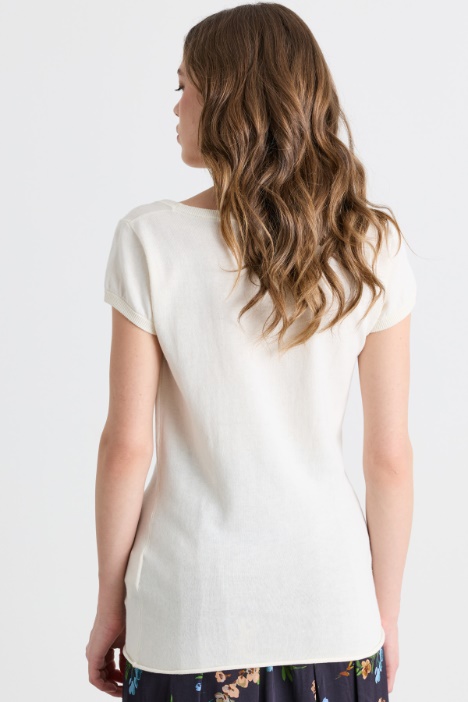 Maglia con fiocco in seta