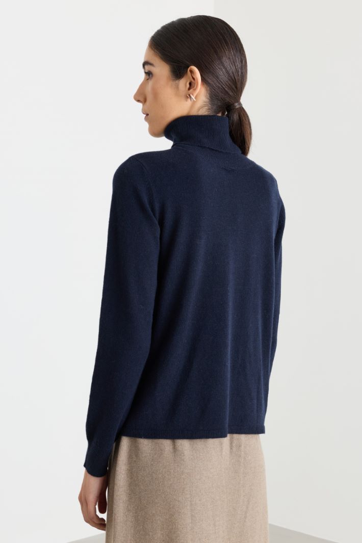 Roll-neck jumper - BLUE - Intrend - 4