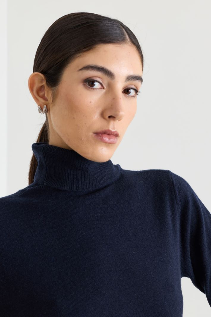 Roll-neck jumper - BLUE - Intrend - 3