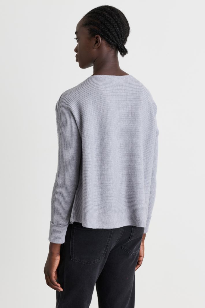 Soft ribbed jumper - GREY - Intrend - 4