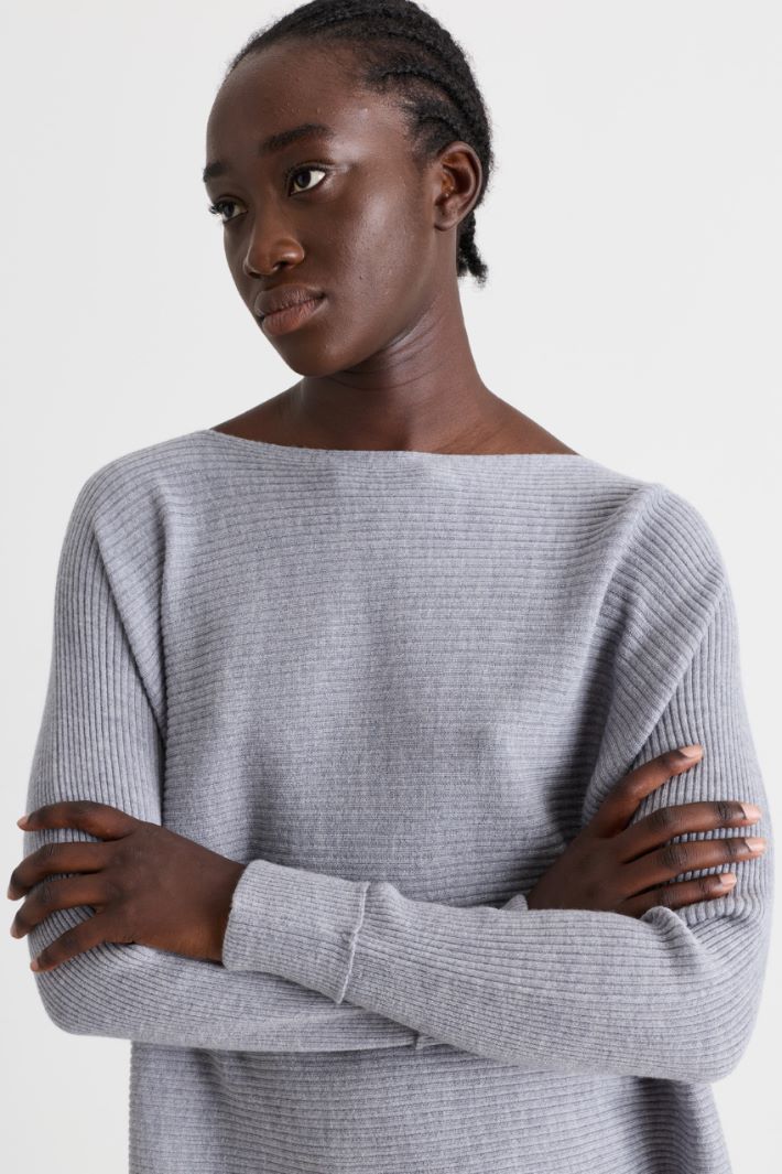 Soft ribbed jumper - GREY - Intrend - 3