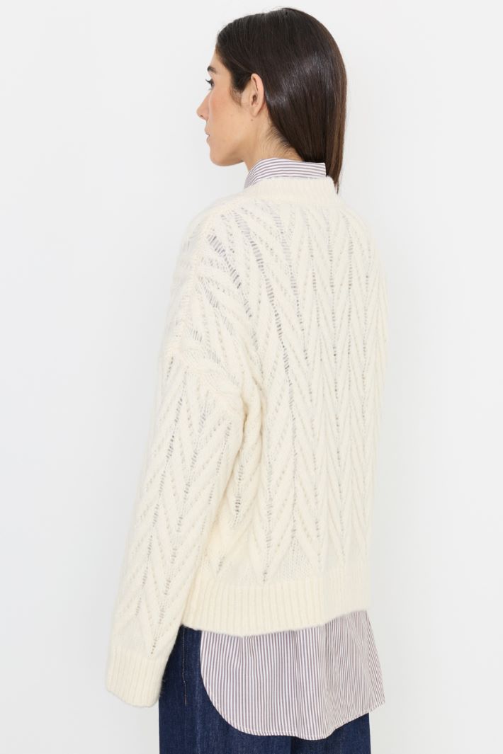 Chevron-Pullover - WEISS - Intrend - 4