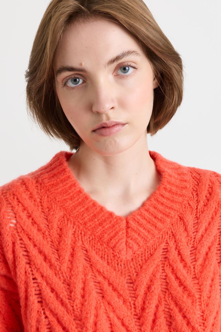 Chevron-Pullover - ORANGE - Intrend - 3