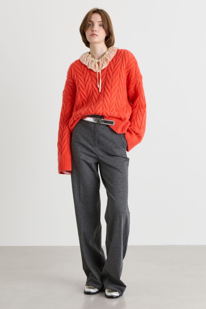 Chevron-Pullover - ORANGE - Intrend