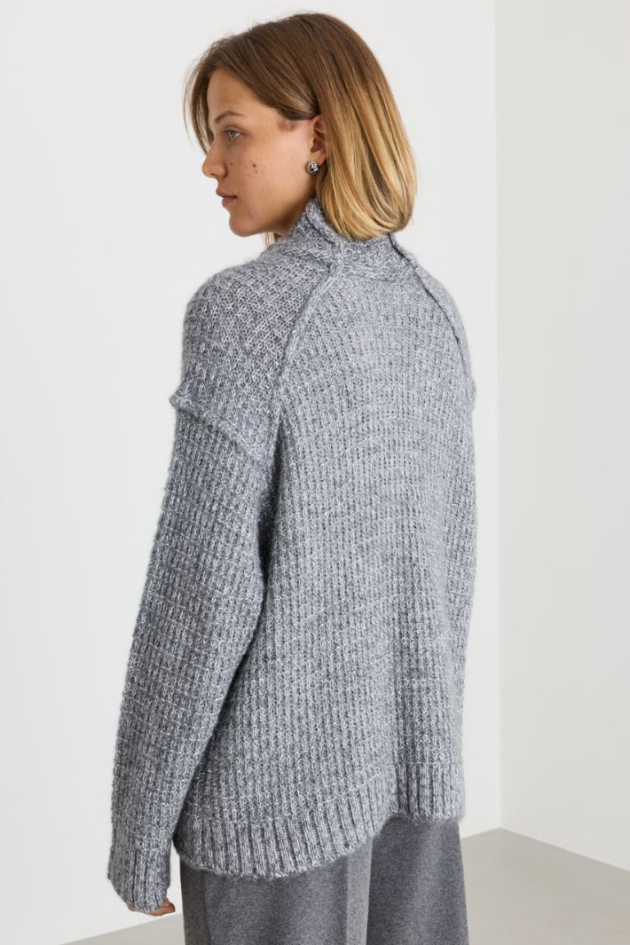 Pull en maille gaufrée - GRIS - Intrend - 4