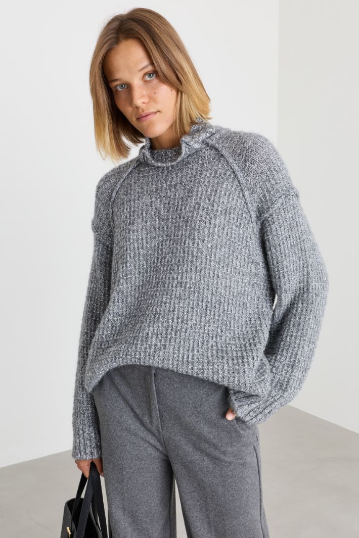 Pull en maille gaufrée - GRIS - Intrend - 2