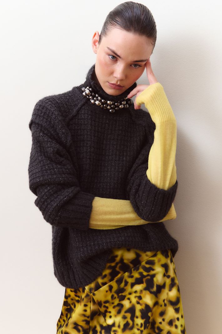 Waffle-knit jumper - GREY - Intrend - 6
