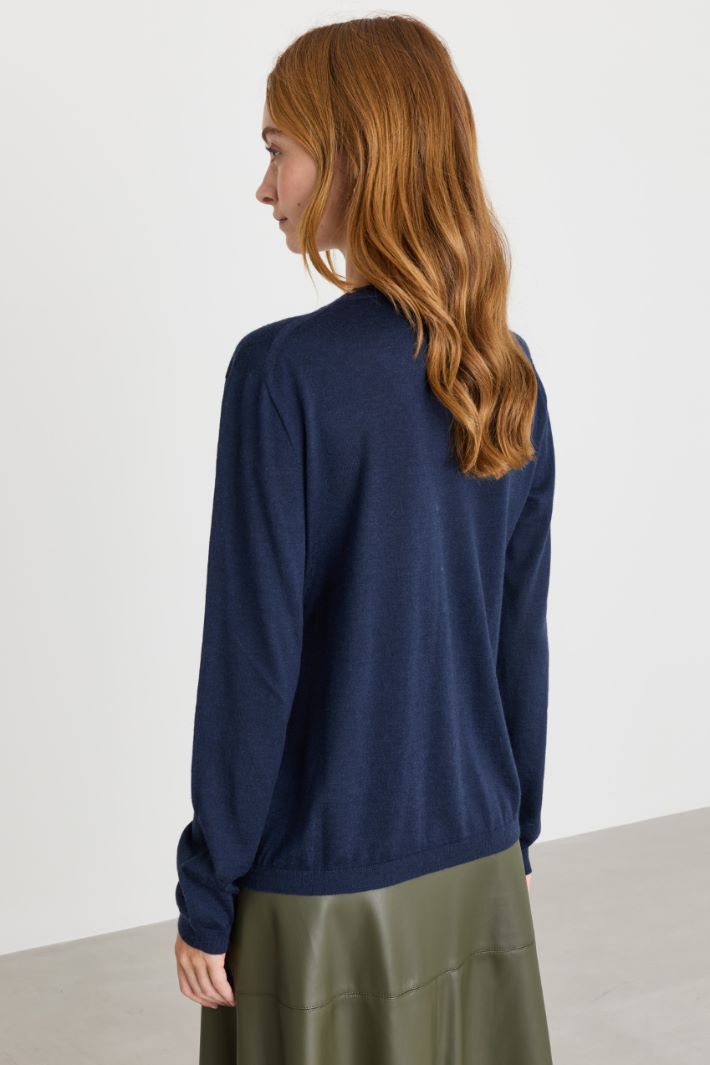 Maglia a V - BLU - Intrend - 4
