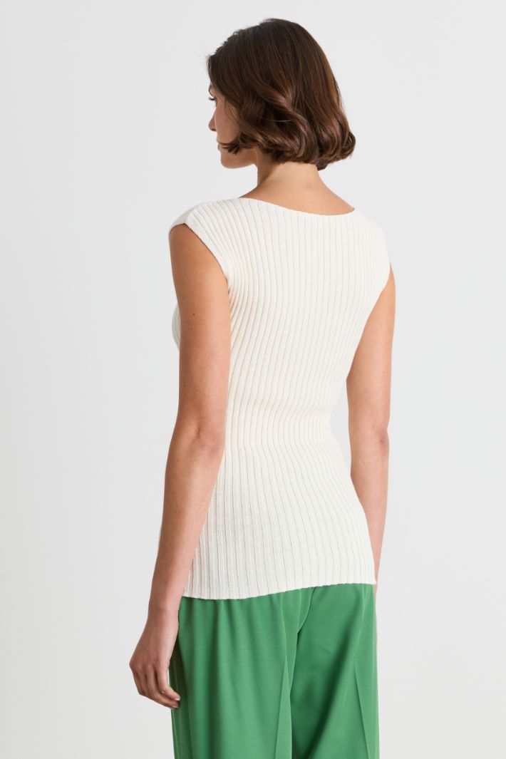 Ribbed top - WHITE - Intrend - 4