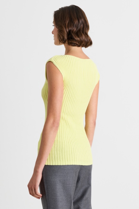 Top in maglia a coste
