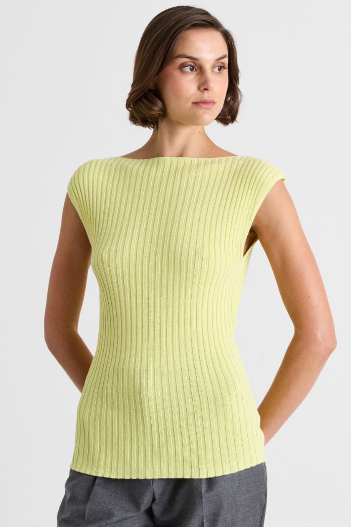 Ribbed top - YELLOW - Intrend - 2