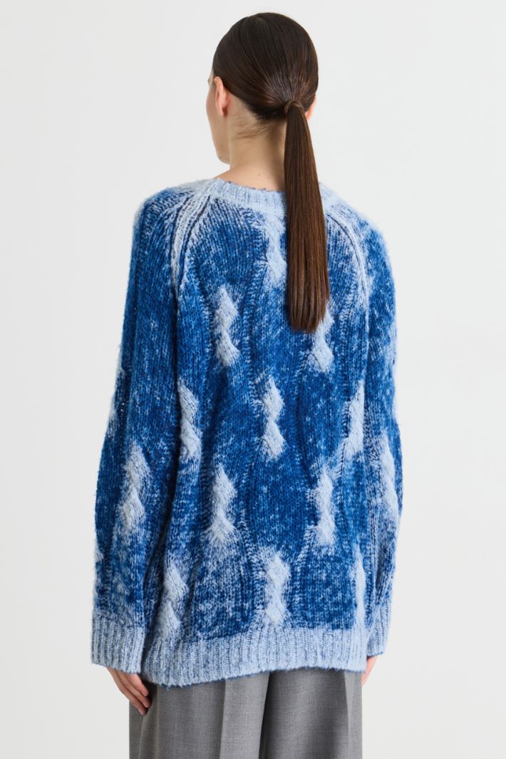 Maglia reversibile a trecce - BLU - Intrend - 4