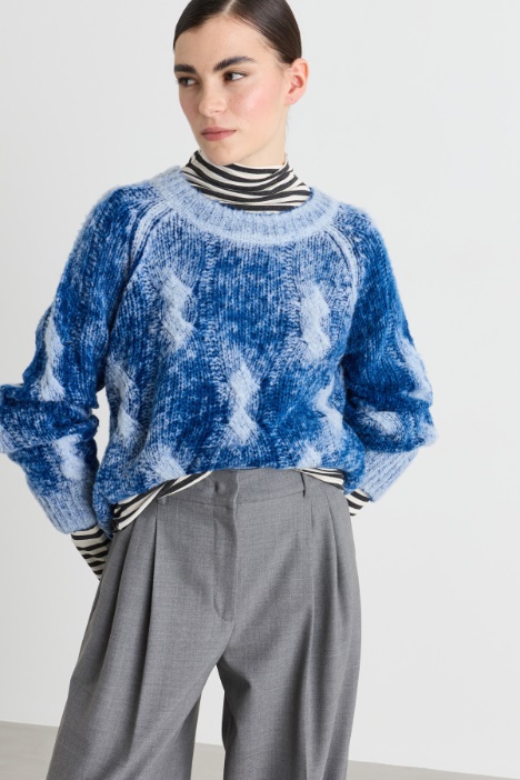 Reversible cable-knit jumper - Intrend